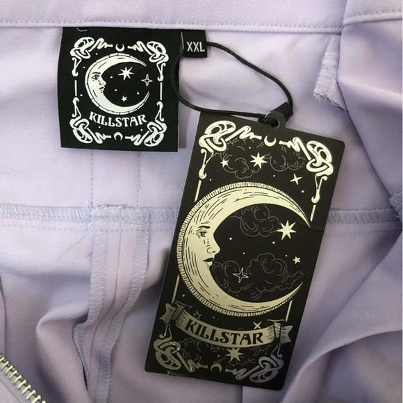 Used Killstar Blaire B*tch Lilac Mini Skirt Size XXL (No Straps) Goth, Punk, Alt - Picture 7 of 8